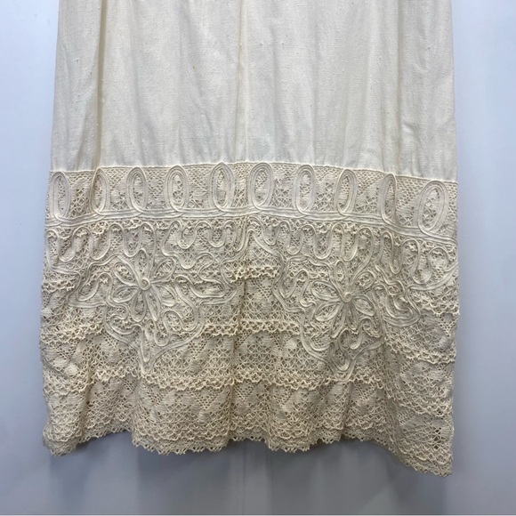 Vintage Gonzalo Bauer Girasol Mexican Tan Prairie Lace Long Sleeve Maxi Dress - Picture 6 of 16
